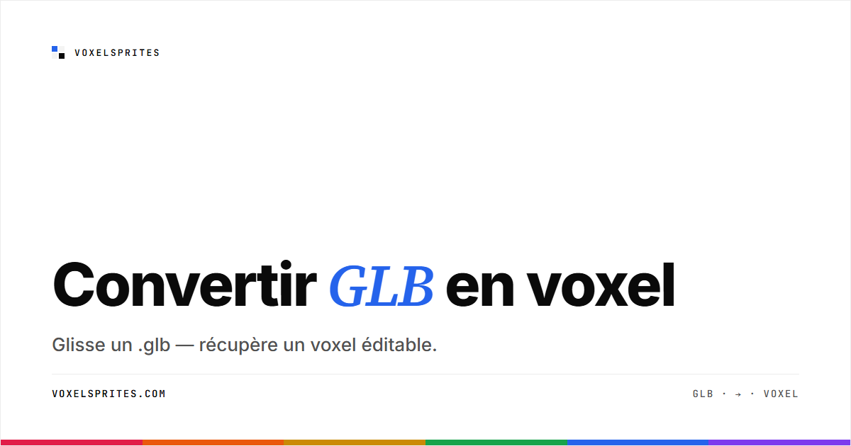 Convertir GLB en voxel - convertisseur en ligne gratuit - VoxelSprites