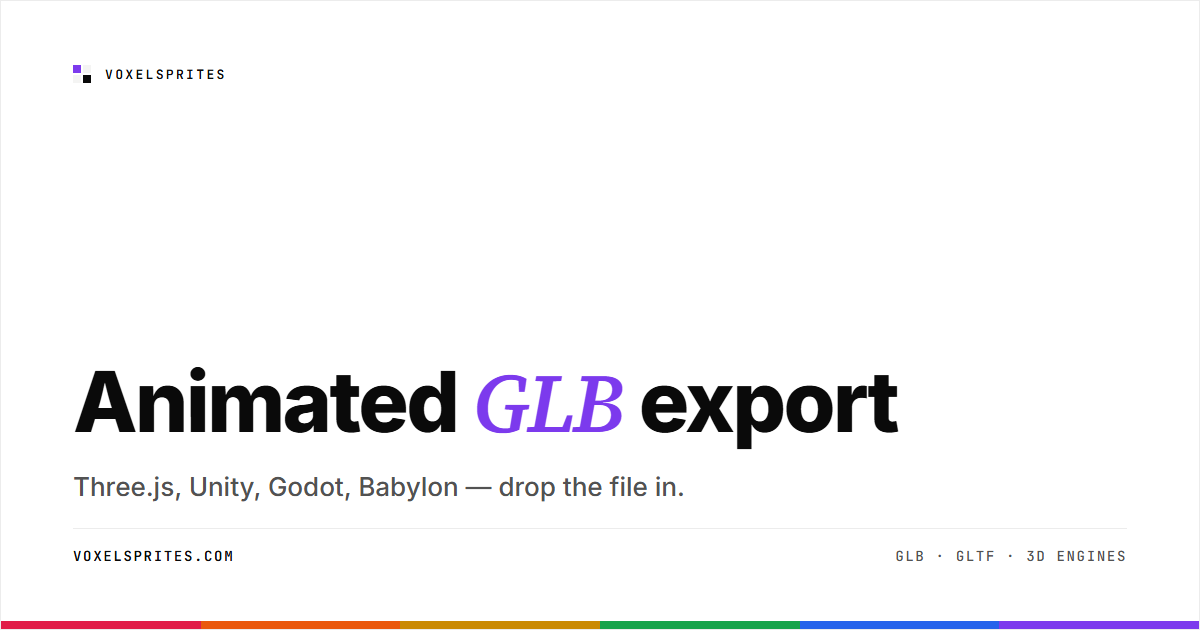 Animated GLB Export - Three.js, Unity, Godot, Babylon, WebGL