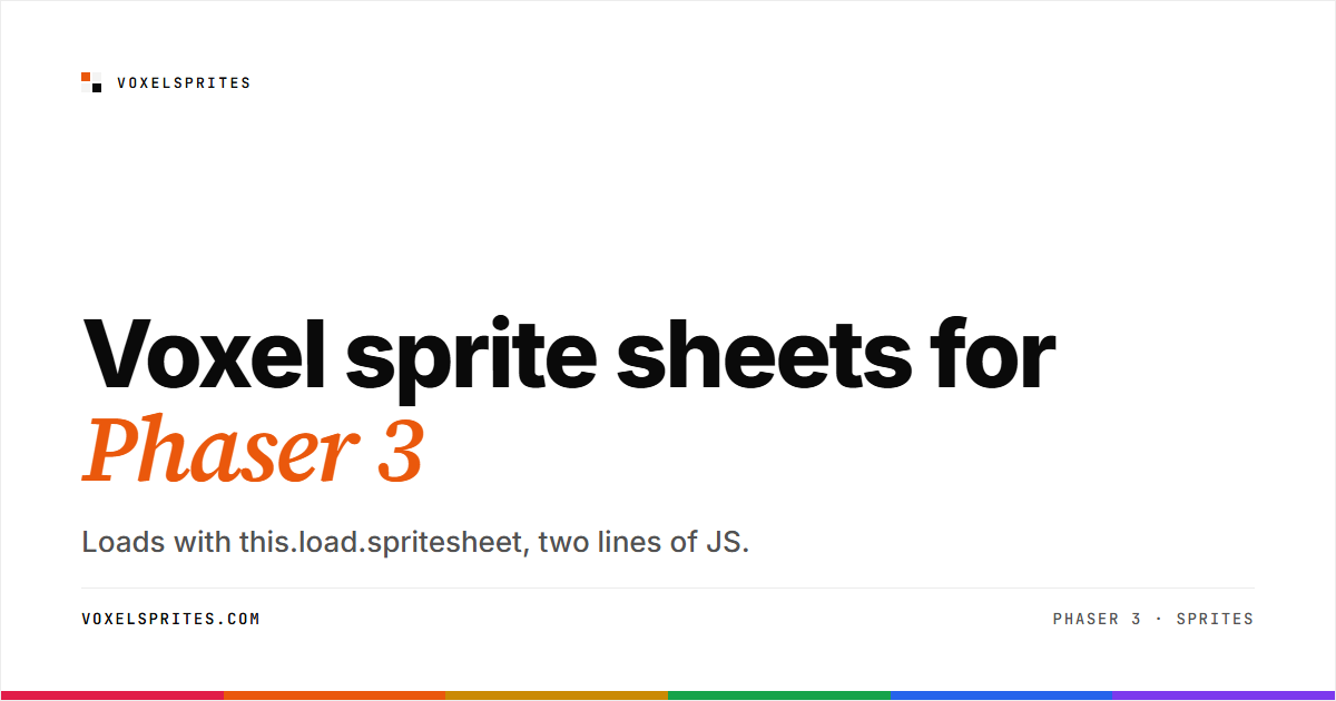 Voxel Sprite Sheets for Phaser 3 - JS web game pixel art