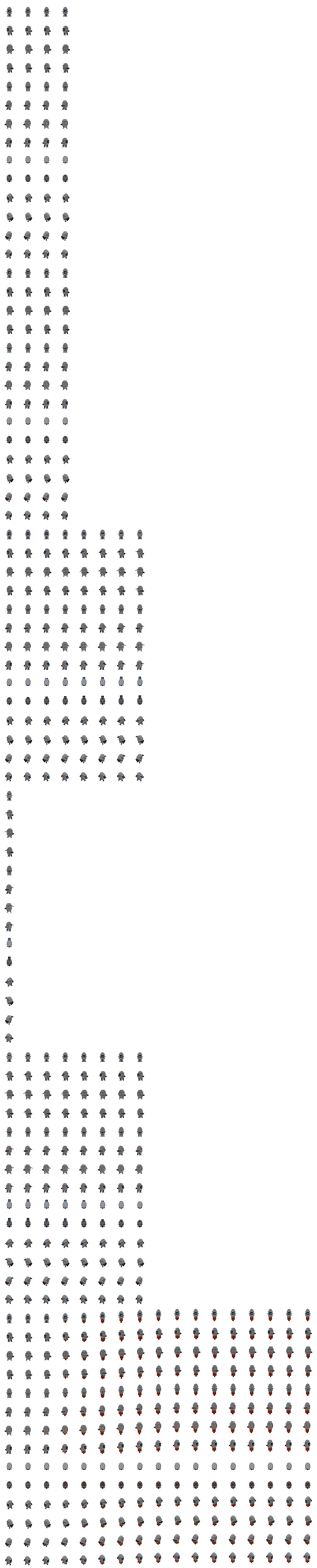 Capsule spatiale sprite sheet voxel (idle_landed, idle, open, idle_open ...