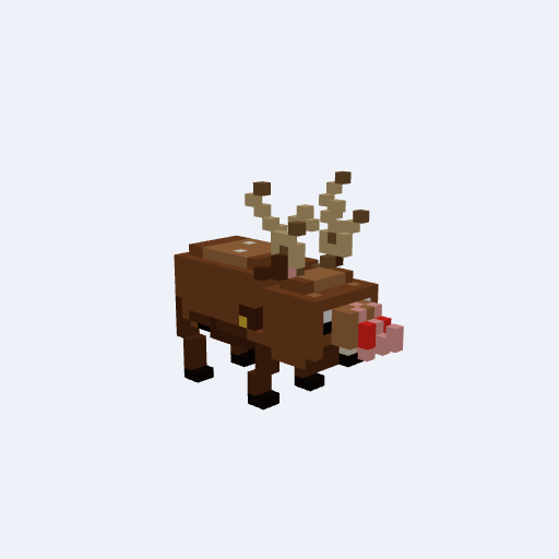Renne Rudolph voxel - Animated 3D voxel model | VoxelSprites